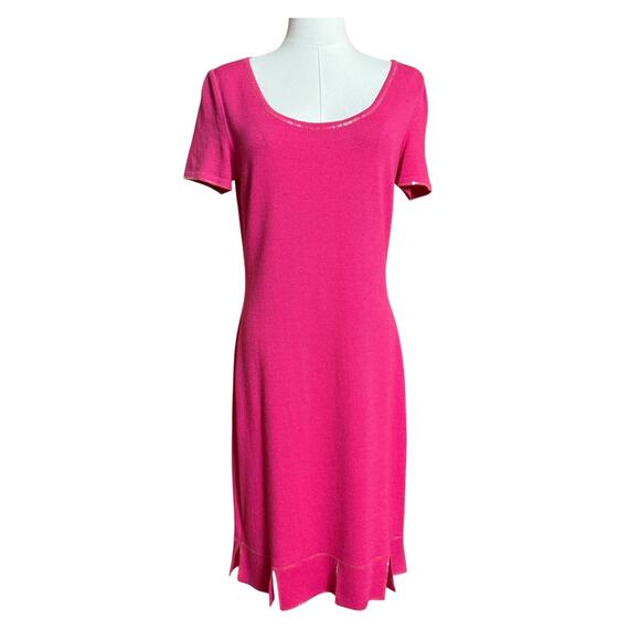 St. John Evening By Marie Gray Pink Knit Dress Size 4 Luxury Santana Knit - Picture 2 of 10